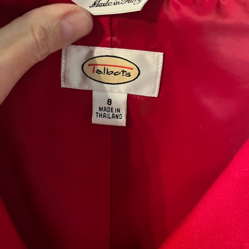 Talbots Red Cropped Wool Blazer - Picture 5 of 6